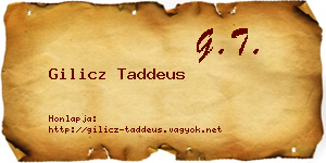 Gilicz Taddeus névjegykártya